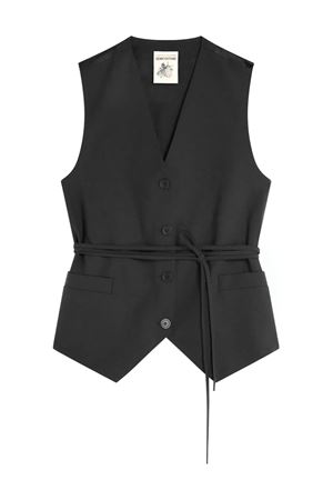 Black wool waistcoat SEMI COUTURE | Y5WI02Y690